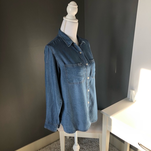 Blue Chambray Button Up Long Sleeve - Picture 5 of 7